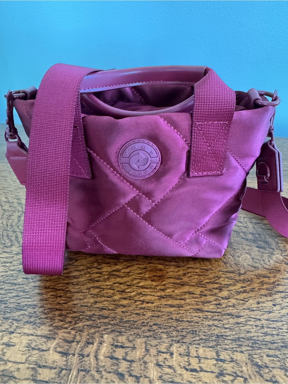 Kurt Geiger Quilted XS Crossbody Bag in Deep Berry - Picture 3 of 11